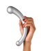 Vibra Crescent Powerful Silicone Double Ended Vibrator - Silver
