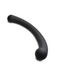 An ergonomic black Vibra Crescent Powerful Silicone Double Ended Vibrator, designed for g-spot stimulation, isolated on a white background.