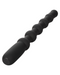 Rechargeable X-10 Powerful Black Silicone Vibrating Anal Beads angled view 