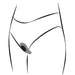 A minimalist line drawing shows a person’s lower torso in underwear with the We-Vibe Moxie +, a discreet, small oval panty vibrator, attached near the hip. It offers hands-free pleasure via remote or app control.