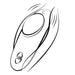 A black and white line drawing of the We-Vibe Moxie +, a hands-free, remote or app controlled panty vibrator, shown vibrating discreetly.