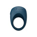 The We-Vibe Pivot 2 is a dark blue stretchy silicone rechargeable penis ring for couples, offering customizable vibrations for shared pleasure. "We-Vibe" is embossed on top. Shown against a plain white background.