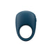 The We-Vibe Pivot 2 is a dark blue, stretchy silicone rechargeable penis ring for couples with a rounded, smooth top and circular opening, shown against a plain white background.