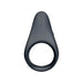 Dark grey, smooth silicone We-Vibe Verge 2 cock ring with a teardrop-shaped vibrating head and logo branding.