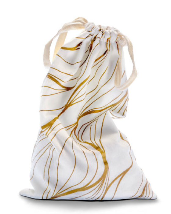 Blush Embrace White & Gold Toy Storage Bag upright 