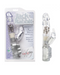 Waterproof Jack Rabbit Vibrator white next to product package 