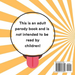 A yellow and white sunburst with a cartoon speech bubble and tongue adds playful humor to "Will You Suck My Lollipop? Adult Humor Book by Jen Jenivive." Text: "This is an adult parody book and is not intended to be read by children!" Barcode below.