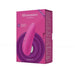 A pink box containing the Womanizer Starlet 3 Pleasure Air Clitoral Stimulator, shown with product image, logo, and details in white and pink text on a white background.
