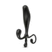 The Anal Adventures Prostate Stimulator - Black by Blush is a sleek and curved black prostate massager made from premium silicone. It features a bulbous, tapered head at the top and two curved extensions at the base for ergonomic handling. This waterproof toy is standing upright against a white background.