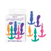 The image displays a rounded box labeled "Anal Lovers Kit 5-Piece Beginner Butt Plug Set - Multi Color" by Nasstoys, featuring a set of colorful, beginner-friendly silicone anal toys in green, orange, purple, blue, and pink. The packaging indicates it is designed specifically for those new to exploring with anal plugs.