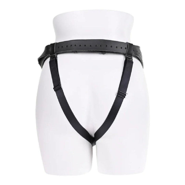A mannequin displaying a Sportsheets Aurora High Waisted Adjustable Strap on Harness against a white background.