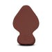 The b-Vibe Slipskin Realistic 6 Inch Girthy Dark Tone Silicone Dildo features a smooth, lifelike brown design with a wide rounded top, narrow base, and subtle circular logo near the bottom. Leaf-like details enhance its realistic appearance.