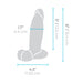 Diagram of the b-Vibe Slipskin Realistic 6 Inch Girthy Dark Tone Silicone Dildo with labels: 6" (15.4 cm) long, 1.7" (4.4 cm) wide at the shaft, and a 4.5" (11.55 cm) base circumference.