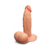 The b-Vibe Slipskin Realistic 6 Inch Girthy Silicone Dildo in Caramel offers a lifelike, girthy experience with realistic detailing for added pleasure.