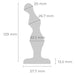 The b-Vibe Stainless Steel Weighted Anal Beads for Prostate Massage feature a gray, sculpted design with rounded segmented curves. They stand 129 mm tall, with widths of 20 mm, 26.7 mm, and 33.2 mm; the base is 13.5 mm high and 57.7 mm wide.