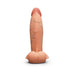 The b-Vibe Slipskin Realistic 9 Inch Girthy Silicone Dildo in Caramel is a lifelike, large, harness-compatible toy designed for realistic pleasure.