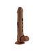 Big Boy Vibrating Silicone Penis Extender with Remote - Chocolate