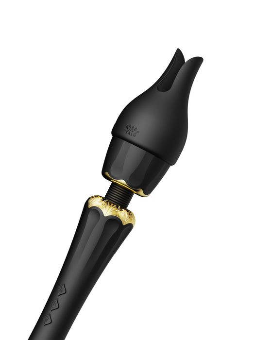 Zalo Kyro Powerful Wand Vibrator with G-Spot Attachment - Black