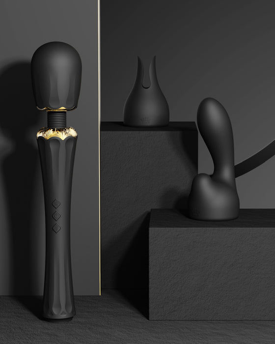 Zalo Kyro Powerful Wand Vibrator with G-Spot Attachment - Black