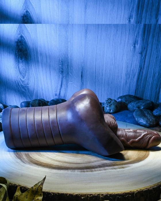 Backdoor Bash Ass Masturbator with Cock and Balls - Chocolate