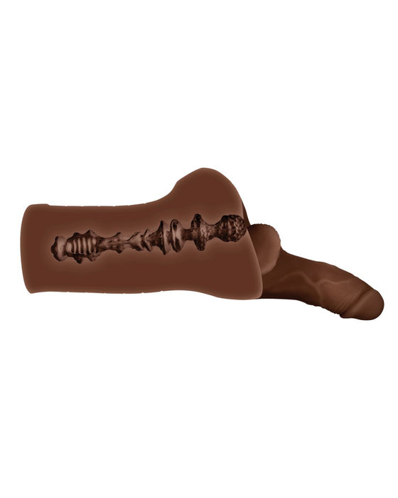 Backdoor Bash Ass Masturbator with Cock and Balls - Chocolate