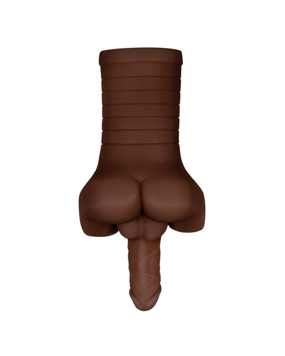 Backdoor Bash Ass Masturbator with Cock and Balls - Chocolate