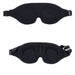 Two black Blackout Blindfold by Sportsheets with contoured eye spaces are displayed against a white background, one above the other, featuring adjustable elastic headbands.