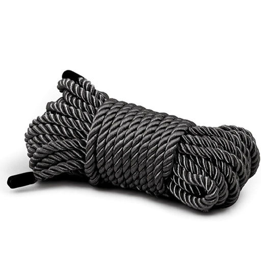 Bondage Couture Rope 25 Feet - Black bundled up on white background 