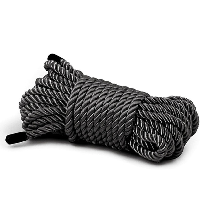 Bondage Couture Rope 25 Feet - Black bundled up on white background 