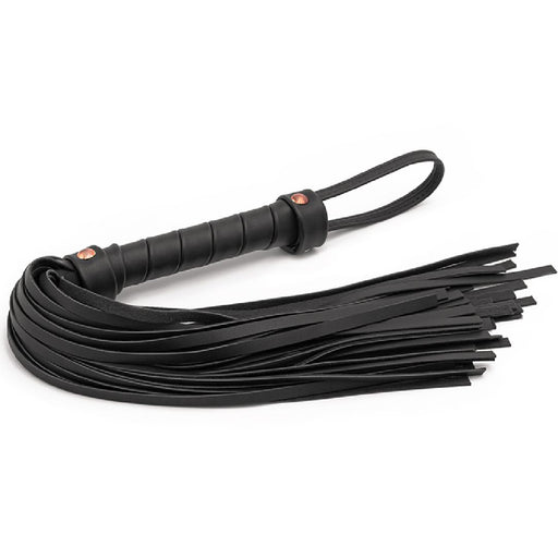 Bondage Couture Vegan Leather Flogger - Black on white background 