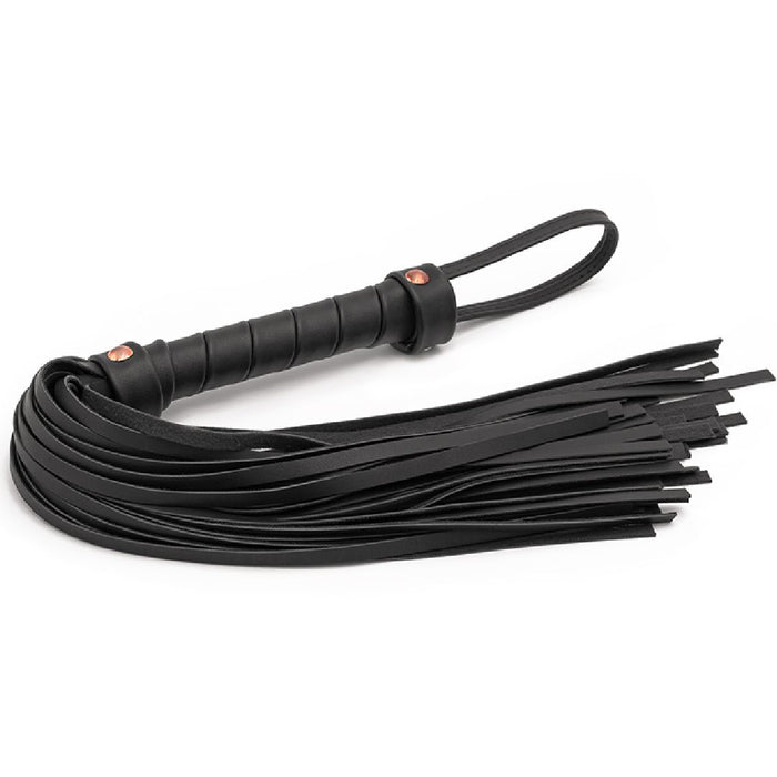 Bondage Couture Vegan Leather Flogger - Black on white background 