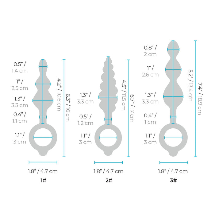 b-Vibe Beaded Butties 3 Piece Anal Plug Set