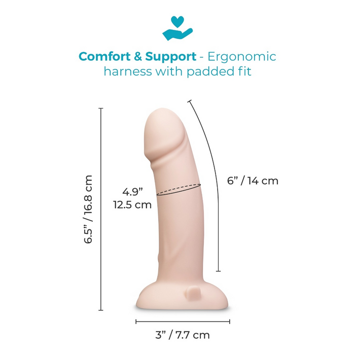 b-Vibe Every Body Vibrating Realistic 6.5 Inch Strap-On Kit
