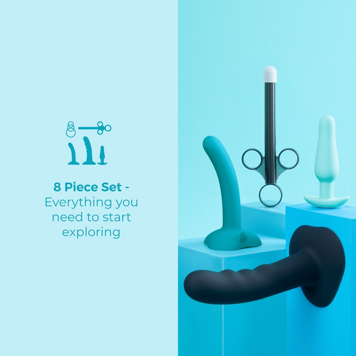 b-Vibe Strap-It-On Anal Training Kit with Harness & Silicone Dildos