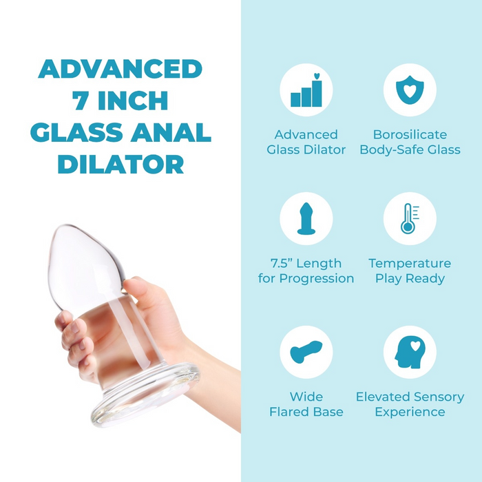 b-Vibe 7.5 Inch Glass Anal Dilator Plug