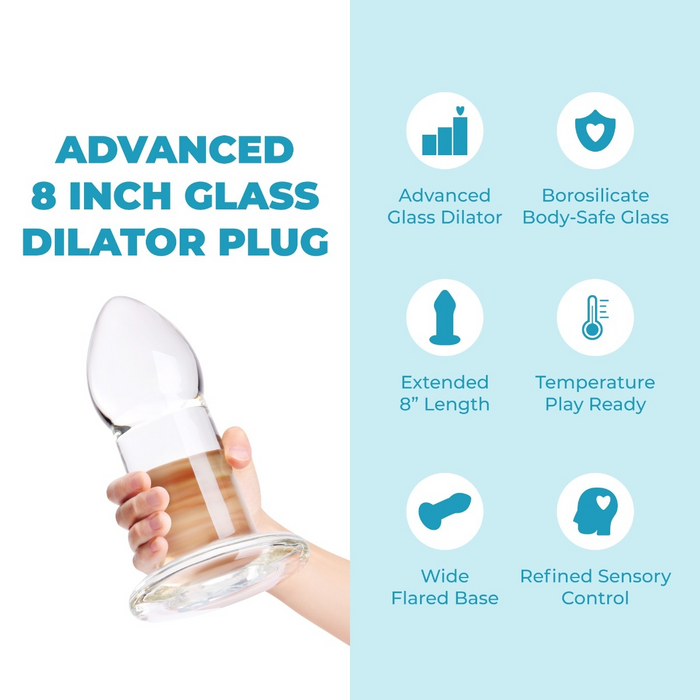 b-Vibe 8 Inch Glass Anal Dilator Plug