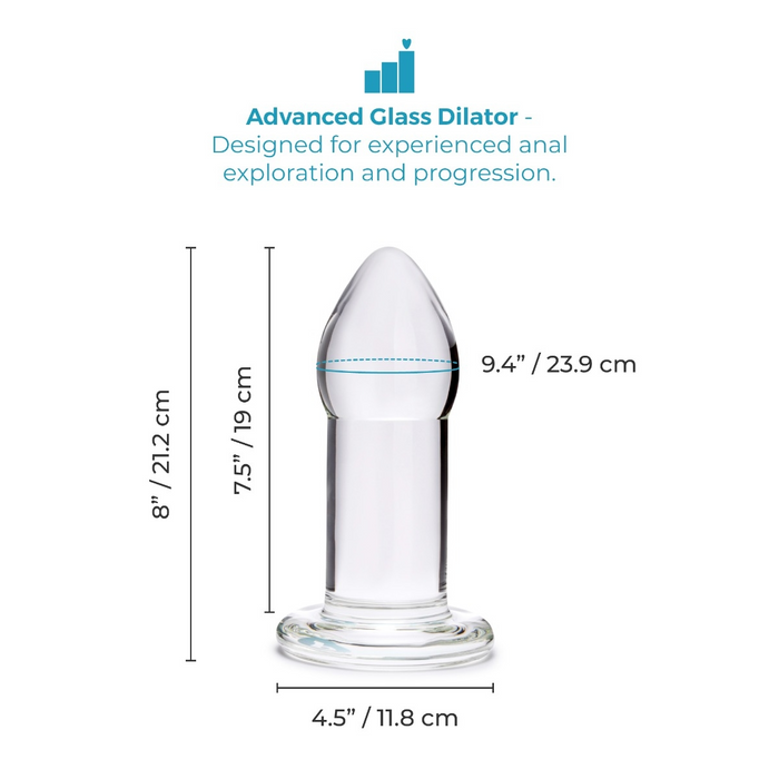 b-Vibe 8 Inch Glass Anal Dilator Plug