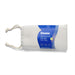 The Dame Thro Soft Waterproof Sex Blanket is made from ultra-soft, machine-washable cotton and comes in a white textured pouch with a braided drawstring and blue label showing product details and icons, set against a white background.