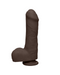 The D Uncut 7 Inch Ultraskyn Dildo with Balls - Chocolate