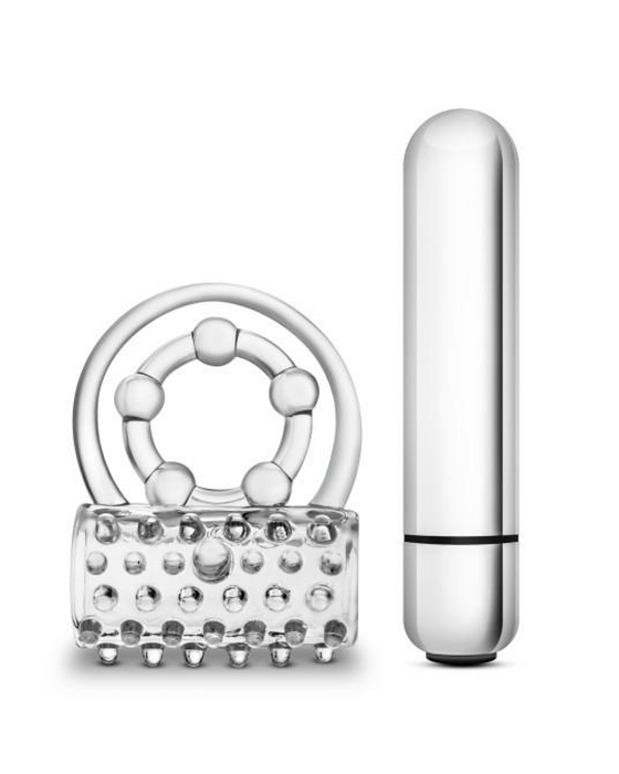 Stay Hard Clitifier Beginner Vibrating Couples Cock Ring - Clear