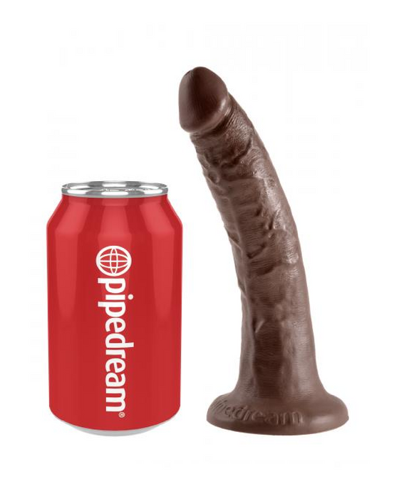 King Cock 7 Inch Suction Cup Dildo - Chocolate