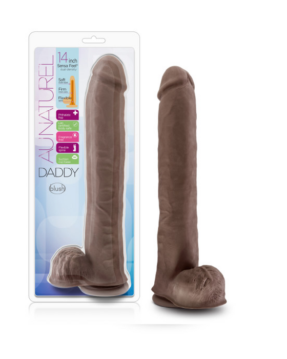 Big Daddy 14 Inch Dual Density Dildo - Chocolate