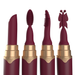 The My Secret Screaming O Premium Lipstick Vibrator comes in four burgundy shades with gold bases, each featuring a unique tip—classic slant, spiral, comb-like, and butterfly—for discreet beauty and powerful pleasure.
