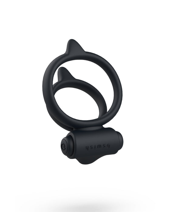 Bcharmed Basic Beginner Vibrating Dual Cock Ring - Black Success