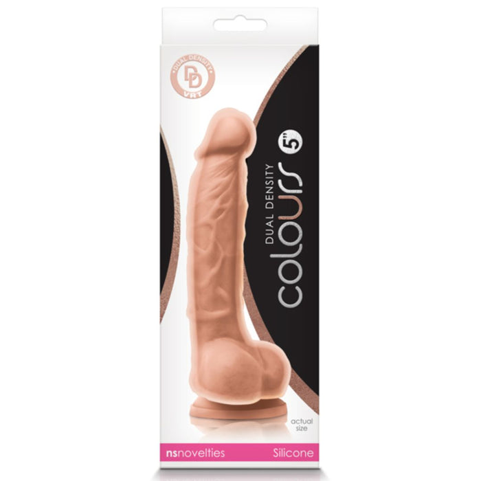 Colours Dual Density 5 Inch Silicone with Balls - Vanilla