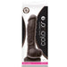 Colours Dual Density 8 Inch Silicone Dildo with Balls - Dark Chocolate