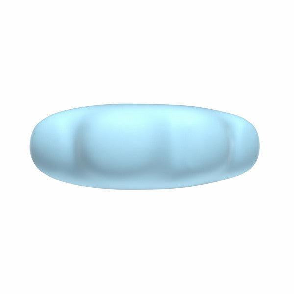 The Cuddle Cloud External Palm Sized Vibrator, a single light blue oval with shallow surface grooves, is shown against a plain white background.