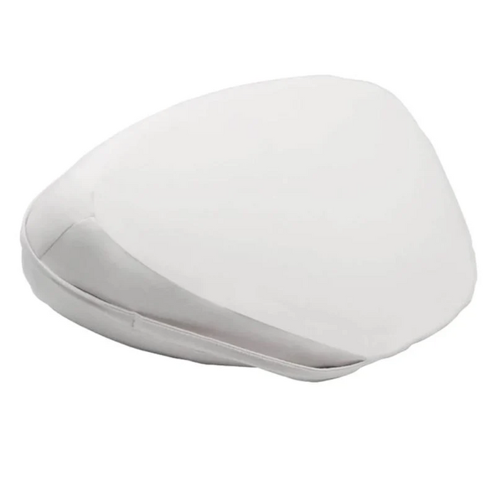 White Dame Pillo positioning wedge pillow with a smooth, ergonomic foam shape and removable fabric cover.