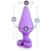 Introducing the Do Me Now Naughty Candy Heart Purple Butt Plug by Blush—a purple, cone-shaped silicone sex toy with a flared base that's perfect for anal beginners. This toy measures 1.5 inches at its widest point, 3.25 inches of insertable length, and has a total height of 3.5 inches with a girth measurement of 4.7 inches.