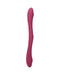 Tryst Duet Double Ended Vibrator with Remote - Berry - Dildo positioned sideways showcasing its curves